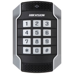 Lector de acceso Mifare con teclado IP65. Indicador LED y acústico, Wiegand 26/34 | RS485, Compatible controladoras Hikvision