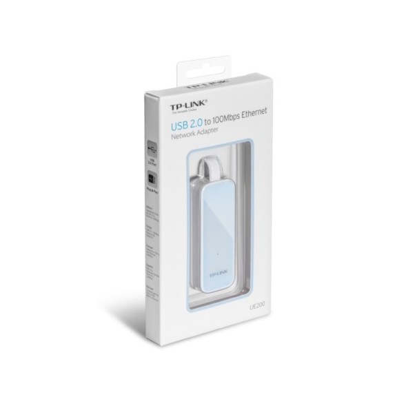 Adaptador de red TP-Link UE200 - USB 2.0 a Ethernet RJ45 10/100 Mbps, chipset RTL8152B