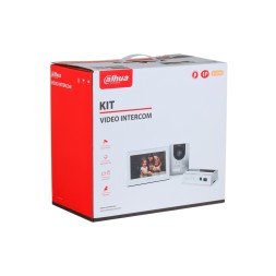 Kit videoportero 2 hilos Dahua DHI-KTD01L(F) - Cámara 2MP, pantalla 7", PoE, control remoto, IP65