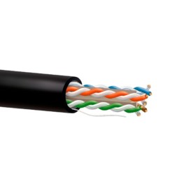 Кабель CAT6 UTP, мідь, CPR-FCA, поліетилен (зовнішній), чорний. Котушка 305 м.