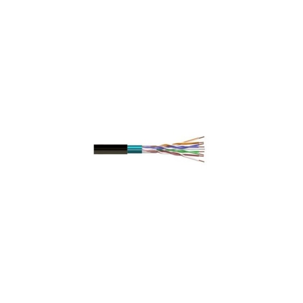 Кабель CAT5e FTP, мідь з алюмінієвим покриттям, CPR-FCA, чорний поліетилен (для зовнішнього використання), з внутрішньою котушкою. Котушка 305 м.
