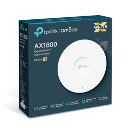 Punto de acceso AX Wifi 6 2.4/5Ghz para techo o pared, 26dBm (398mW), antenas de 4/5dBi, x1 puerto Gb, 1800mbps