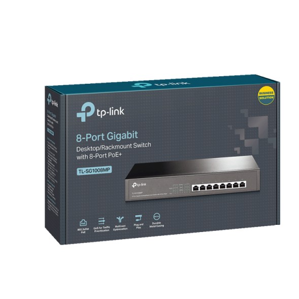 Switch de Sobremesa/ Rack de 8 puertos Gigabit con 8 puertos PoE+, 153W