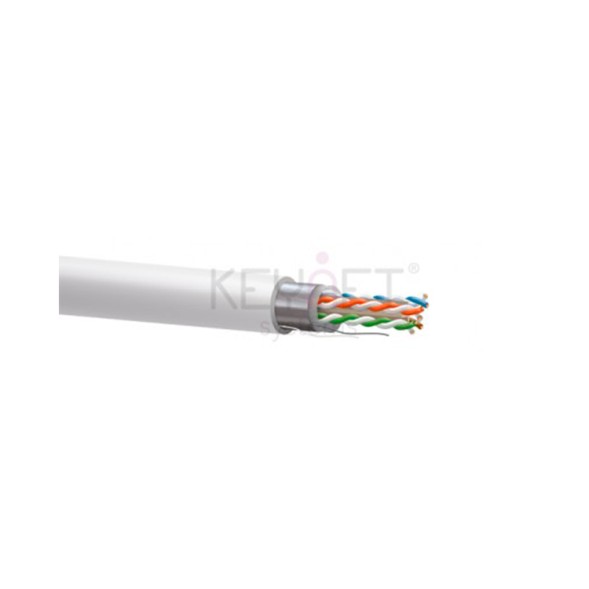 Cable CAT6 FTP, Cobre, LSZH, CPR-DCA, blanco. Bobina 500mts