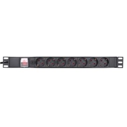 Distribuidor de potencia de 16A, x7 Schuko + interruptor. Cable de 2mts