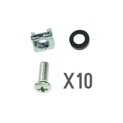 KIT de tornillo + fijación + tuerca enjaulada para Racks (10Uds)