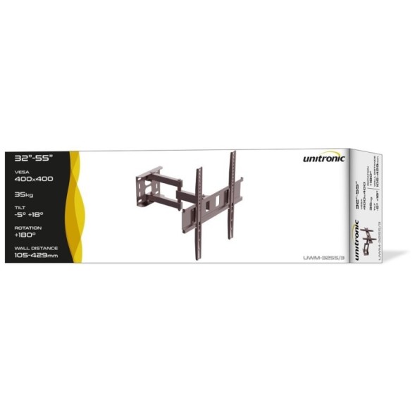 Підставка для телевізора UNITRONIC SOP228 - 32" до 55", 35 кг, поворотна, VESA 400x400