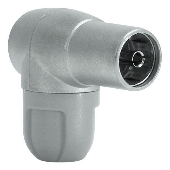 Conector TV blindado acodado hembra 9.5 mm