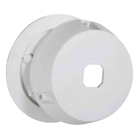 Caja de conexiones para cámaras domo - Plástico - 56-101 mm (diámetro base). Blanco