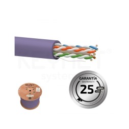 Кабель Cat6 U/UTP BC 23AWG-0,54мм CPR-Cca s1a,d1,a1 коробка+котушка 500м фіолетовий