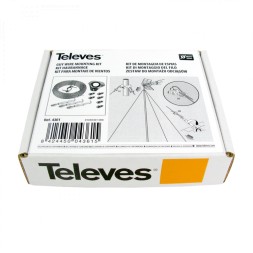 Kit montaje vientos para mástil 45mm (3 tensores/6 sujeta cables/25mts cable acero 2mm)
