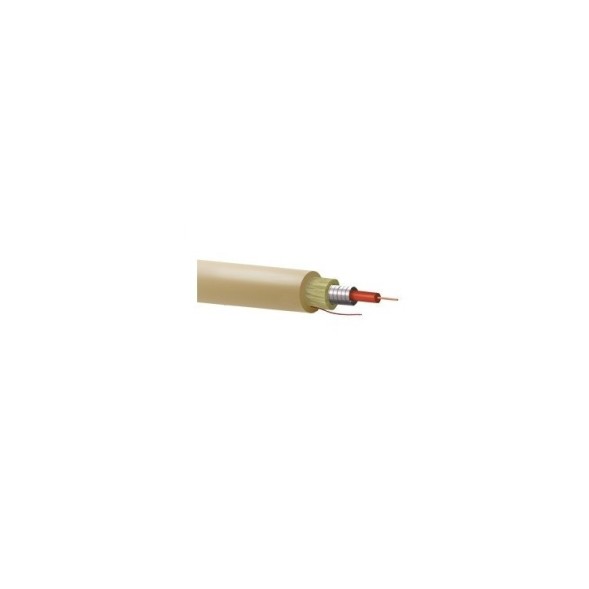 Cable 1F G657A2, monomodo, CPR-FCA, Fujikura, PE color marfil, para interior y exterior (Uv negro), armada, con aramidas.