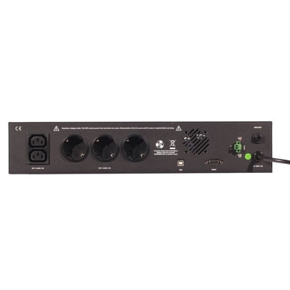 SAI 600VA / 360W x5 AC (3 Schuko + 2 IEC). Para Rack