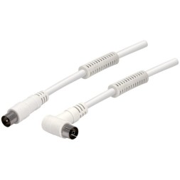 Cable de antena TV NIMO WIR1224 - IEC macho acodado/hembra, 2,5 m, ferritas