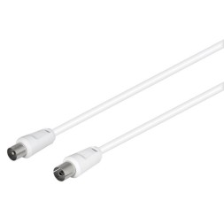 Cable de antena TV NIMO WIR1201 - IEC macho/hembra, 2,5 m, blanco