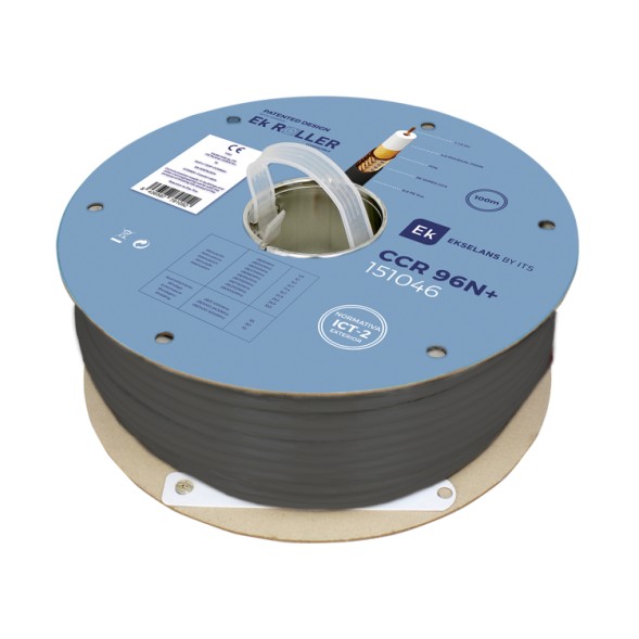Cable coaxial EKSELANS CCR 96N+ - 100 m, cobre, Clase A, PE exterior