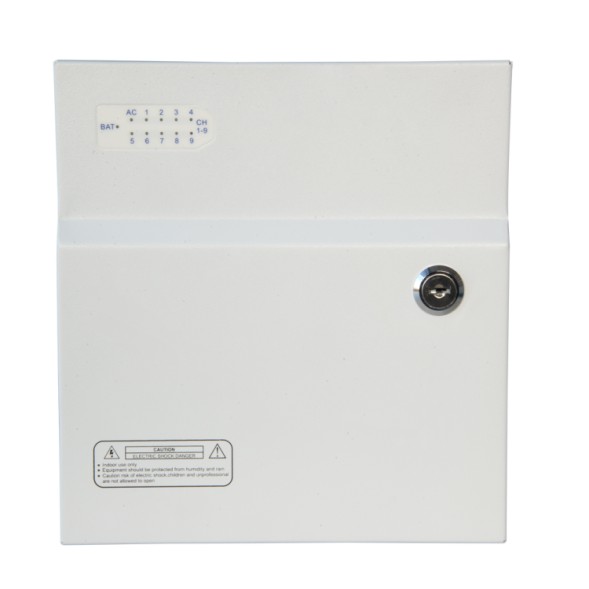 Fuente de alimentación 12V/10A, 9 salidas. 120W. UPS