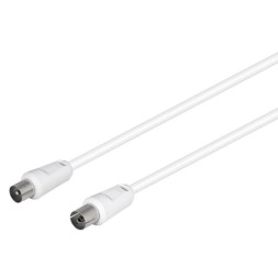 Cable de antena TV NIMO WIR1200 - IEC macho/hembra, 1,5 m, blanco