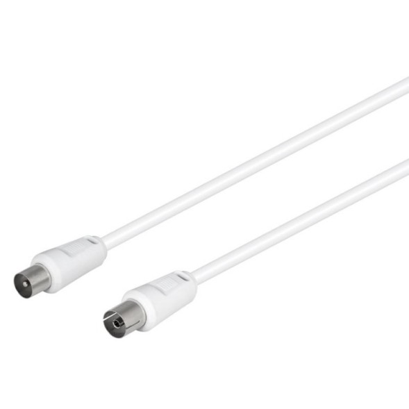 Cable de antena TV NIMO WIR1200 - IEC macho/hembra, 1,5 m, blanco
