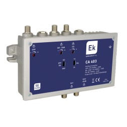 Central amplificadora Ekselans CA 403 - FM/BIII-DAB/UHF, 45 dB UHF, salida 120 dBµV