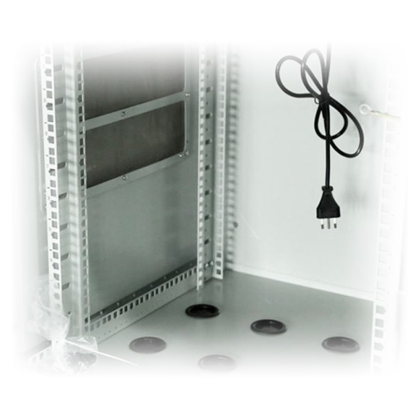 Rack de pared 19" de exterior 9U, F450 / AL475 / AN600mm, carga 100Kg, vacío. Montado, IP65