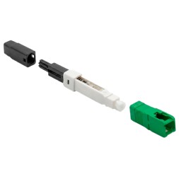 Conector de fibra óptica SC/APC KeyQuick, monomodo. Universal para cable redondo y plano de 2,0mm y 3,0mm