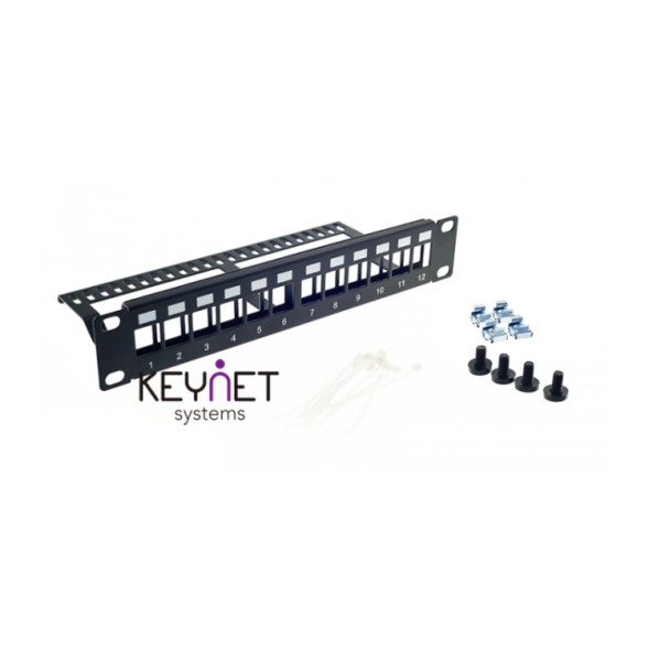 Patch Panel  para rack de 10", x12 puertos vacío