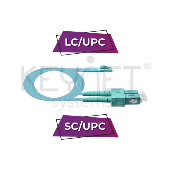 Latiguillo SC/UPC - LC/UPC, Duplex, MM OM3, 2mts