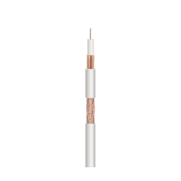 Cable coaxial RG6 NIMO WIR9057-15 - 15 m, 75 Ohm, CCS, PVC blanco