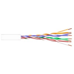 Кабель CAT 6e UTP, мідьований алюміній, CPR-ECA, для внутрішнього використання, білий колір. 305 м. З УФ-фільтром.