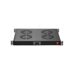 Unidad de 4 ventiladores para rack 19" con termostato y guias telescópicas
