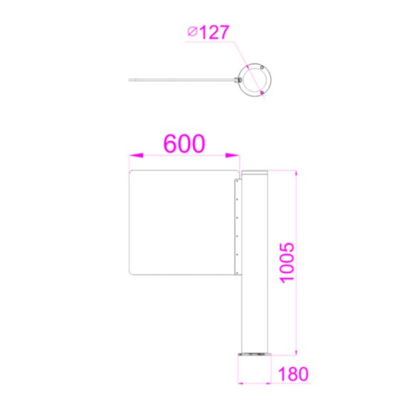Torno de accesos ZKTeco ZK-TS-SBT3000S-S-600