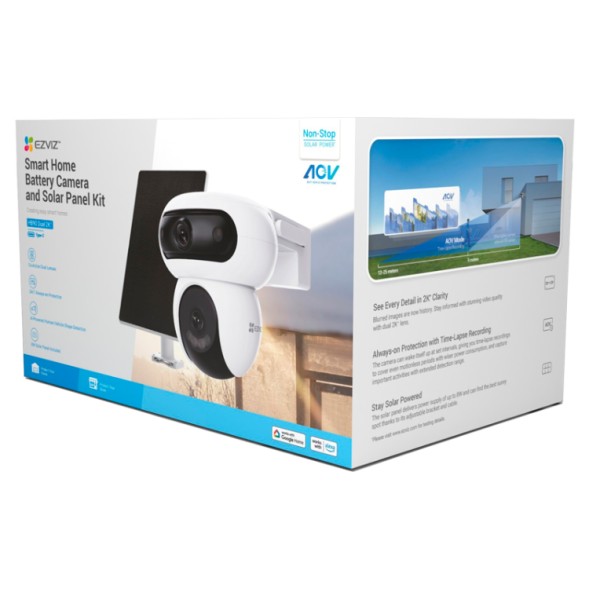 Cámara IP Wifi PT 2x 4Mpx, IR 35mts, Lentes 2.8mm + 6mm, H.265. IP65, MicroSD
