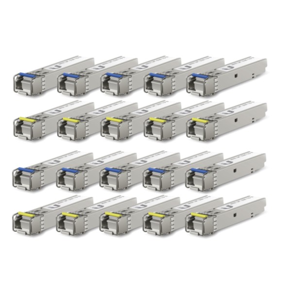 Pack de 10 parejas (20 módulos) SFP (1.25G SM 3km,T1550nm/R1310n)
