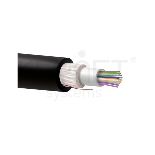 Cable 24F G657a2, monomodo, holgada, LSZH, CPR-CCA, para exterior (PE negro). Bobina 2000mts/Corte