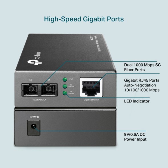Конвертер медіа TP-Link MC210CS Gigabit SC 20 км