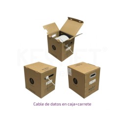 Кабель CAT6 UTP, мідь, LSZH, CPR-Dca-s2,d1,a1, AWG 24, провідник 0,51 мм, білий. Котушка 305 м.