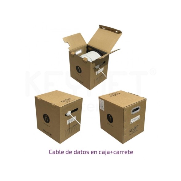 Кабель CAT6 UTP, мідь, LSZH, CPR-Dca-s2,d1,a1, AWG 24, провідник 0,51 мм, білий. Котушка 305 м.