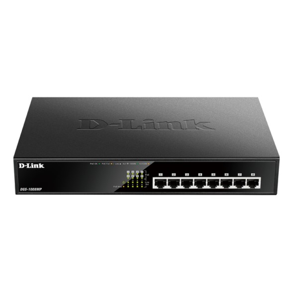 Switch de 8 puertos Gigabit PoE 140W, Sobremesa/Rack