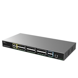 Switch de agregación L3, x4 Combo Gb, x24 SFP y x4 SFP+. Enrutamiento dinámico RIP y OSPF. Para Rack