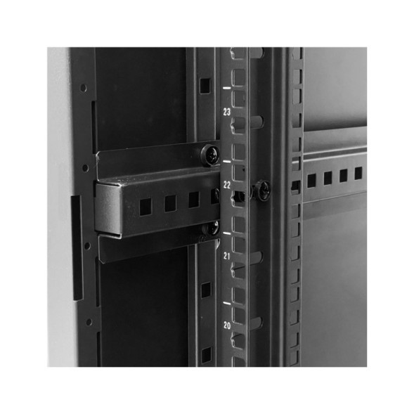 Rack suelo 19  Keynet FR4-CS2488 - 24U, 800 kg, 800x800 mm, puerta cristal, IP20, enrackable. Montado