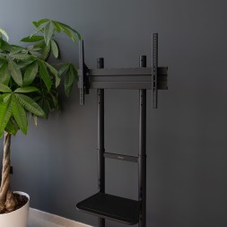 Soporte TV suelo con ruedas TooQ FS1170M-B - 37-70", VESA 100x100-600x400, 50 kg, altura regulable, negro