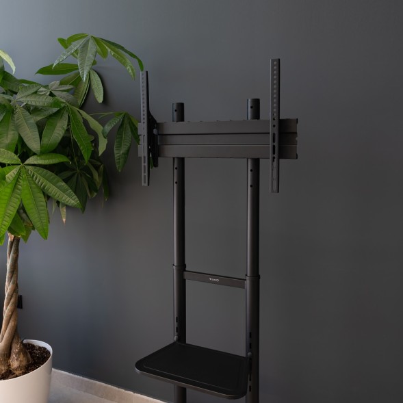 Soporte TV suelo con ruedas TooQ FS1170M-B - 37-70", VESA 100x100-600x400, 50 kg, altura regulable, negro