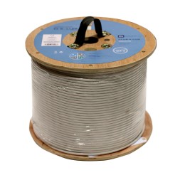 Кабель CAT6 UTP, мідь, LSZH, DCA, AWG 23, провідник 0,51 мм, білий. Котушка 305 м.